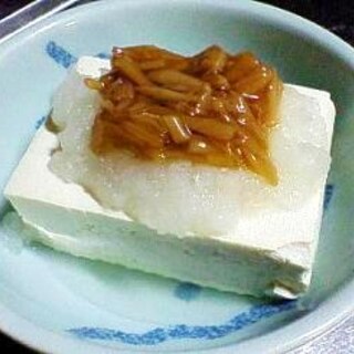 大根おろしとナメタケの奴豆腐